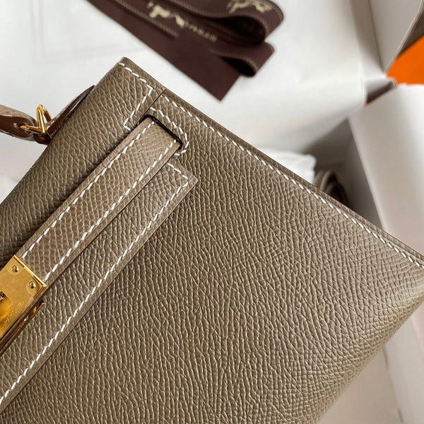 Hermes - Kelly 19 cm Taupe foncé