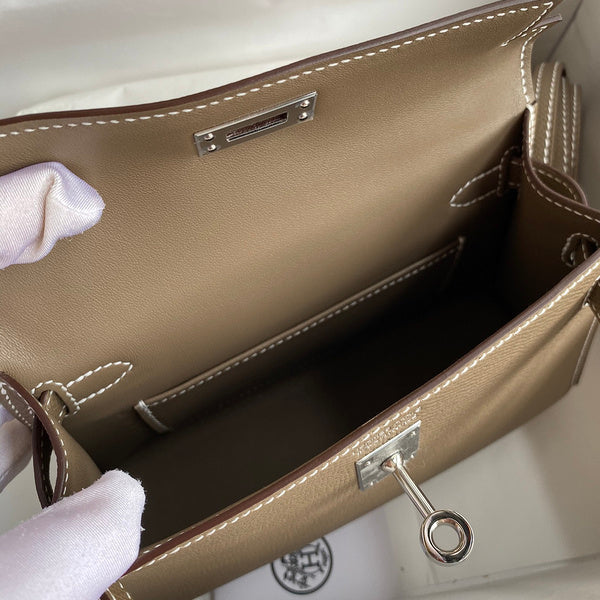 Hermes - kelly 19 cm Brun Taupe