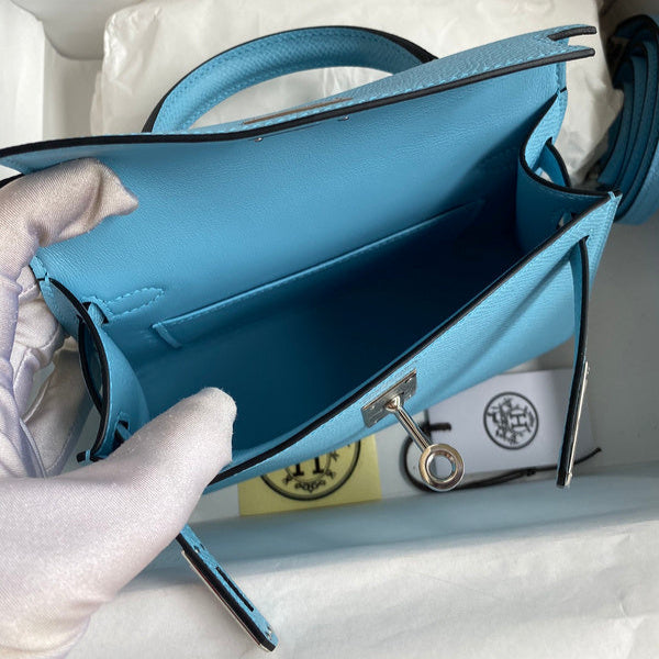 Hermes - Kelly 19 cm Bleu azur