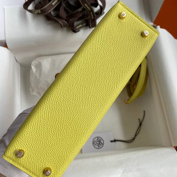 Hermes - Kelly 19 cm Jaune soleil