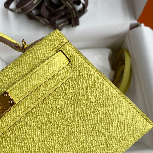Hermes - Kelly 19 cm Jaune soleil