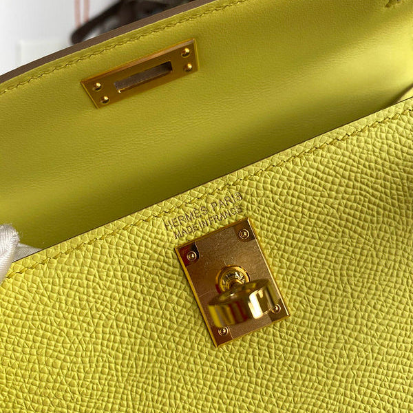 Hermes - Kelly 19 cm Jaune soleil