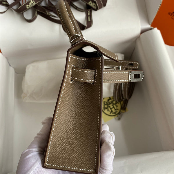 Hermes - kelly 19 cm Brun Taupe