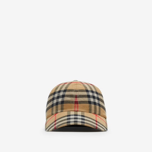 Check Cotton Blend Baseball Cap