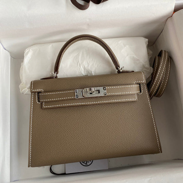Hermes - kelly 19 cm Brun Taupe