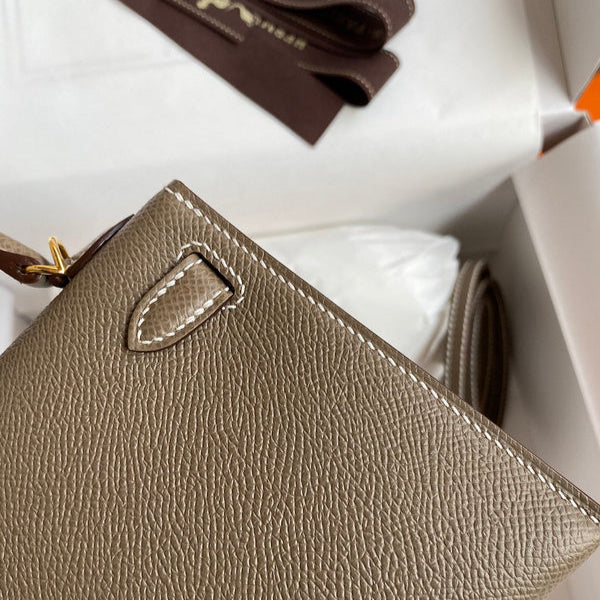 Hermes - Kelly 19 cm Taupe foncé