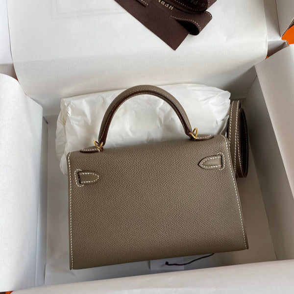 Hermes - Kelly 19 cm Taupe foncé