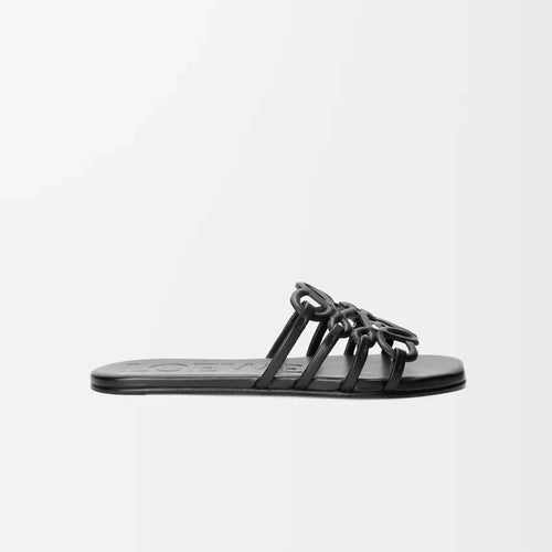 LOEWE - Petal Anagram slide in soft calfskin Black