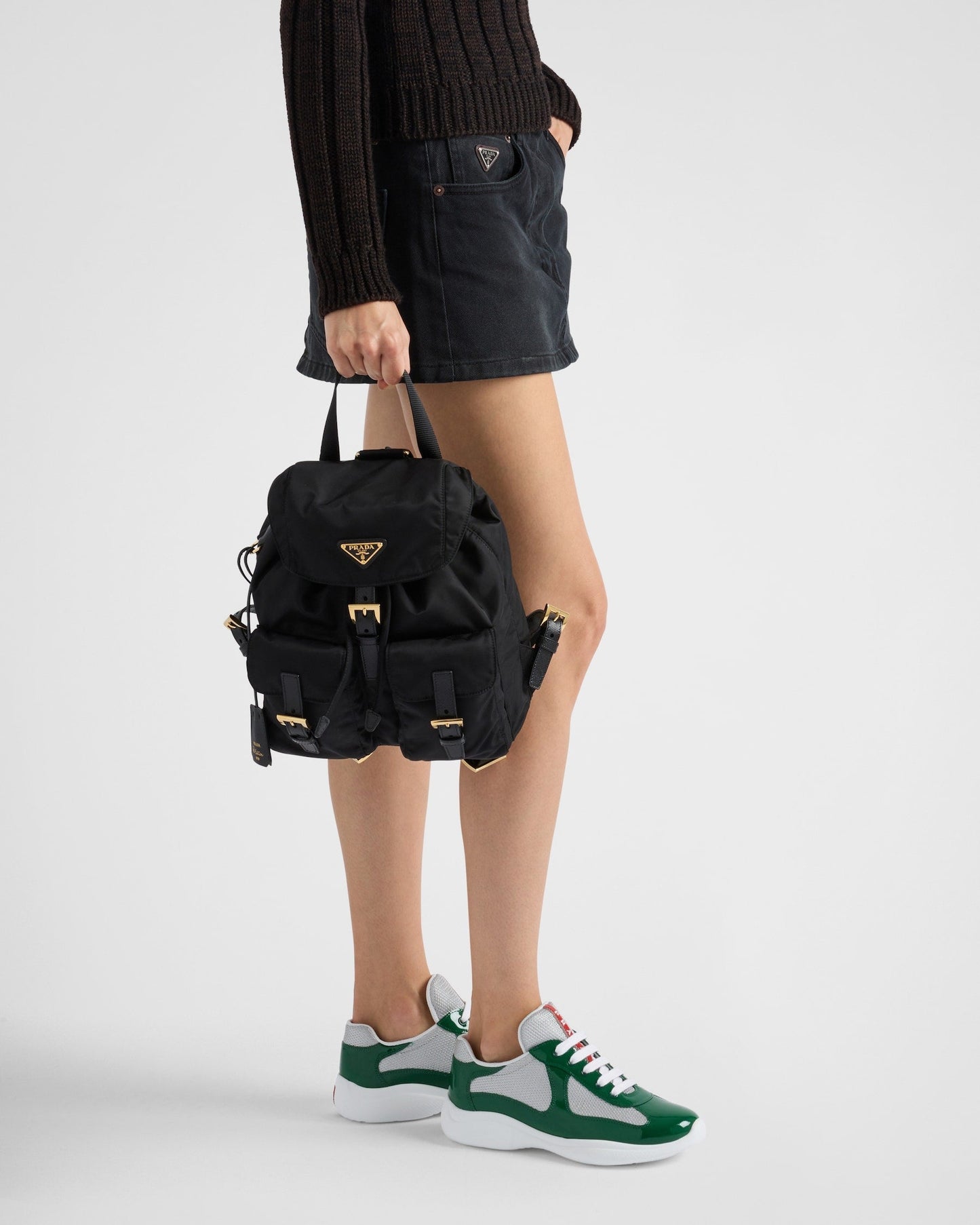 Prada America's Cup sneakers in green Bike fabric
