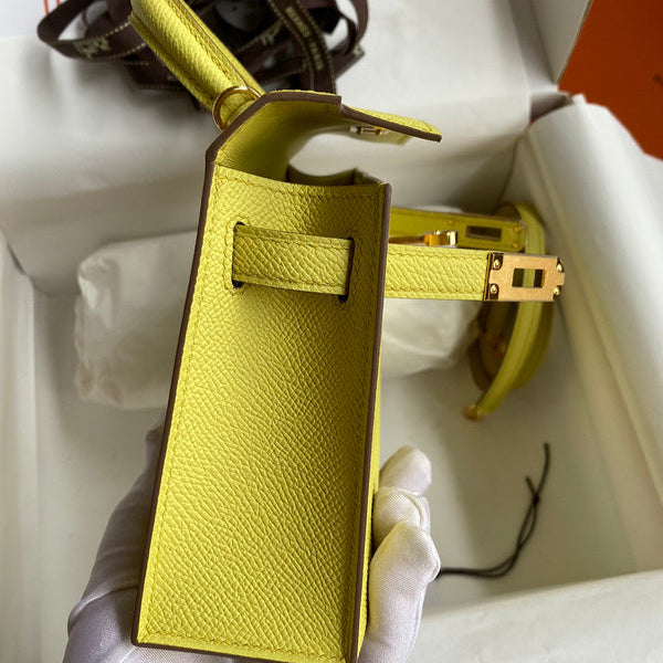 Hermes - Kelly 19 cm Jaune soleil