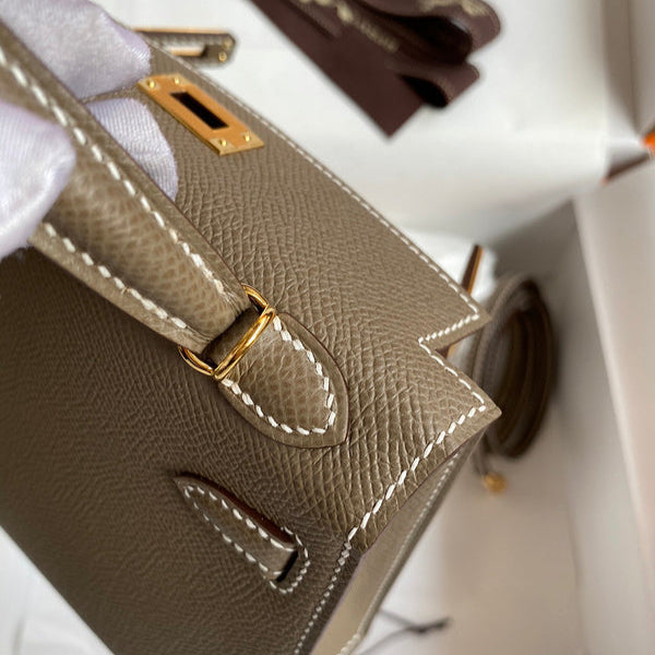 Hermes - Kelly 19 cm Taupe foncé