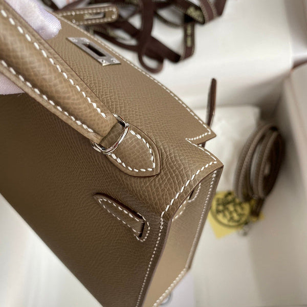Hermes - kelly 19 cm Brun Taupe