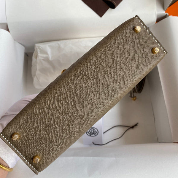Hermes - Kelly 19 cm Taupe foncé