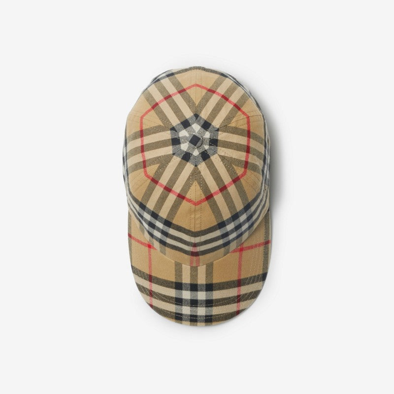 Check Cotton Blend Baseball Cap