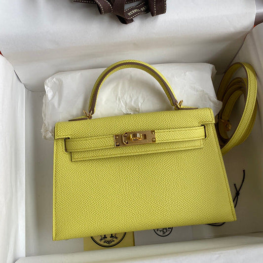 Hermes - Kelly 19 cm Jaune soleil