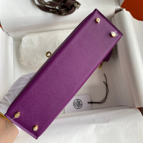 Hermes - Kelly 19 cm  Violet améthyste