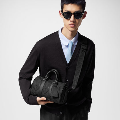 Keepall Shoulder Bag 25 Black Leather