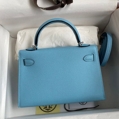 Hermes - Kelly 19 cm Bleu azur