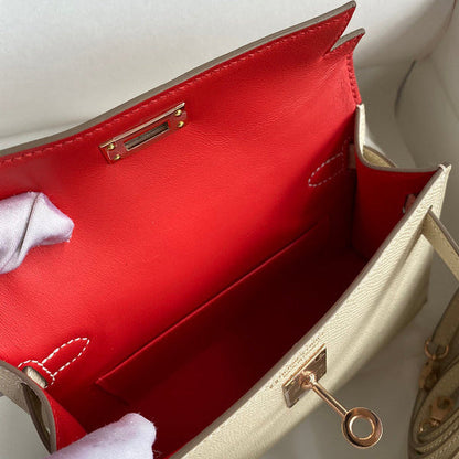 Hermes - Kelly  19 cm Crème Vanille