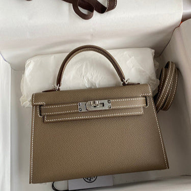 Hermes - kelly 19 cm Brun Taupe