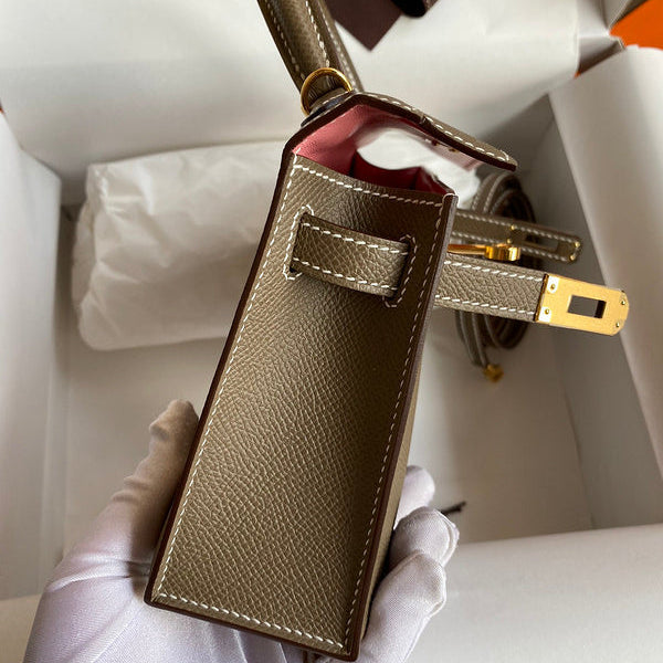 Hermes - Kelly 19 cm Taupe foncé