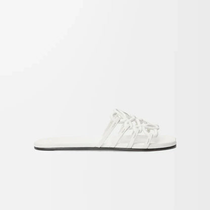 LOEWE - Petal Anagram slide in soft calfskin White