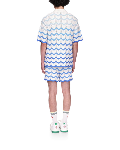 Wavy Gradient Crochet Shirt