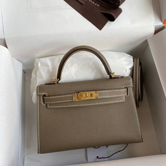 Hermes - Kelly 19 cm Taupe foncé