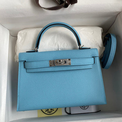 Hermes - Kelly 19 cm Bleu azur