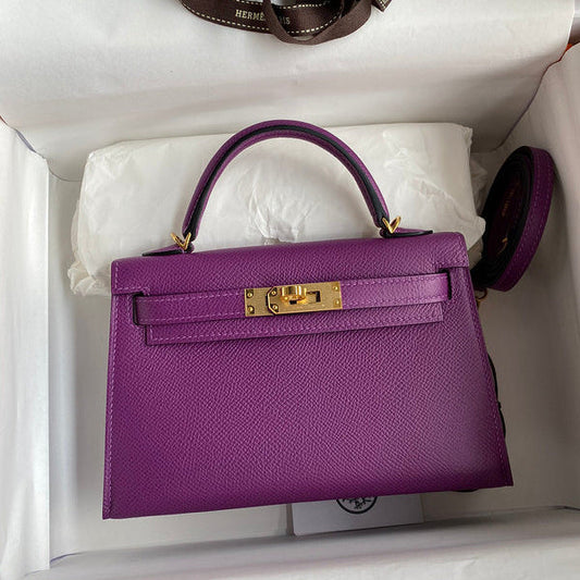 Hermes - Kelly 19 cm  Violet améthyste
