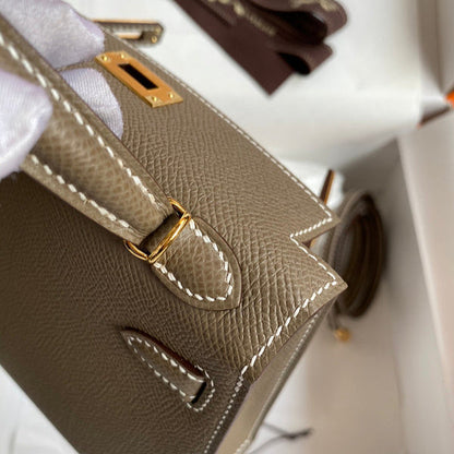 Hermes - Kelly 19 cm Taupe foncé