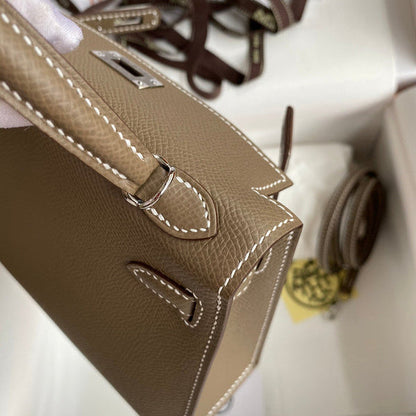 Hermes - kelly 19 cm Brun Taupe